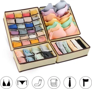 4ER SCHRANK & SCHUBLADE ORGANIZER AUFBEWAHRUNGSBOX FÜR BRA SOCKEN UNTERWÄSCHE - Bild 1 von 8