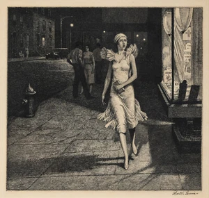 Martin Lewis - Night in New York (1926) Signed - 17" x 22" Fine Art Print - Picture 1 of 1