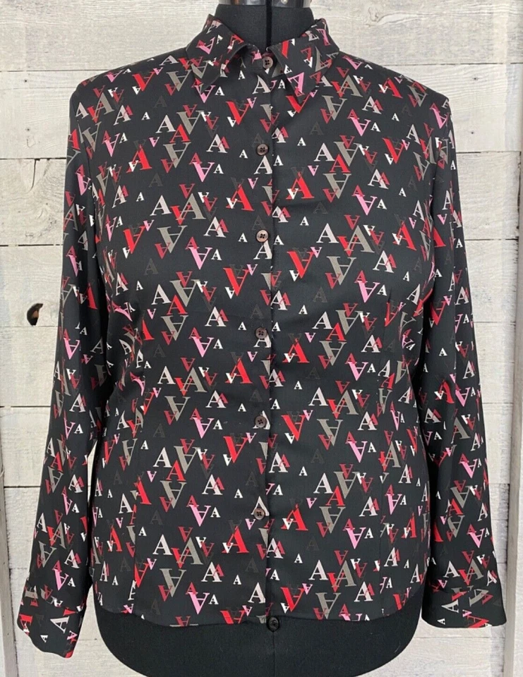 Винтажная женская футболка 80-х A|Line 18 Plus с надписью полупрозрачная с длинным рукавом карьерная - Изображение 1 из 4