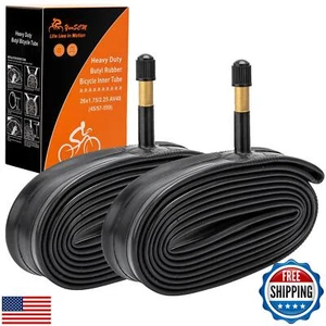2-PCS 26" Heavy Duty Bike Tubes 26x1.95 26x2.10 26x2.125 AV48MM Schrader Valv - Picture 1 of 5