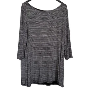 J.Jill Women’s Wearever Collection Sz XL Black White 3/4 Sleeve Tunic Top - Picture 1 of 7
