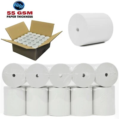 [55 GSM-SIN NÚCLEO] Rollos de papel térmico para recibos 3-1/8" x 230' 50 rollos SIN BPA Foto 1 de 4