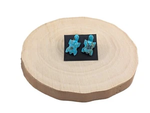Genuine Navajo Handmade Earrings Turtle Turquoise Native American Jewelry *** - Picture 1 of 10