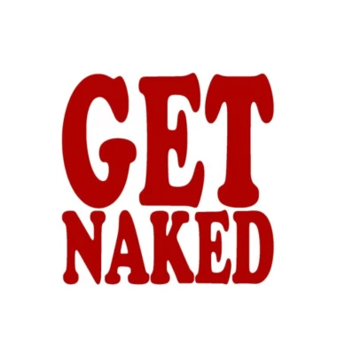 Get Naked Vinyl Sticker decal RED GLOSS 10 x 10 cm - Image 1 of 2
