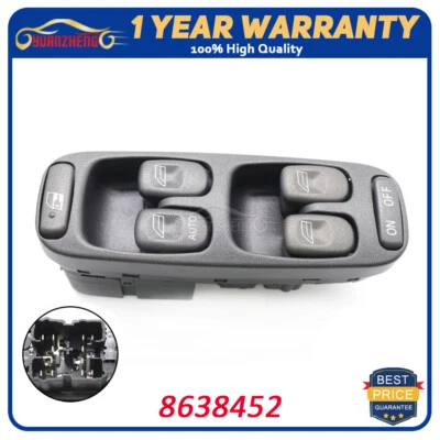 8638452 Interruptor de ventana eléctrica de coche para Volvo V70 S70 XC70 1998 1999 2000 Foto 1 de 4