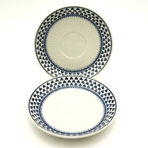 Vtg Adams Brentwood English Saucer Set Of 2 Wedgewood Blue Clover 5.5" - Picture 1 of 6