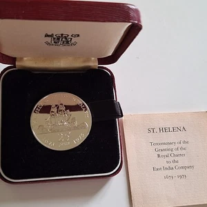 St Helena Tercentenary 925 Sterling Silver 28.26gms 1973 Crown - Picture 1 of 6