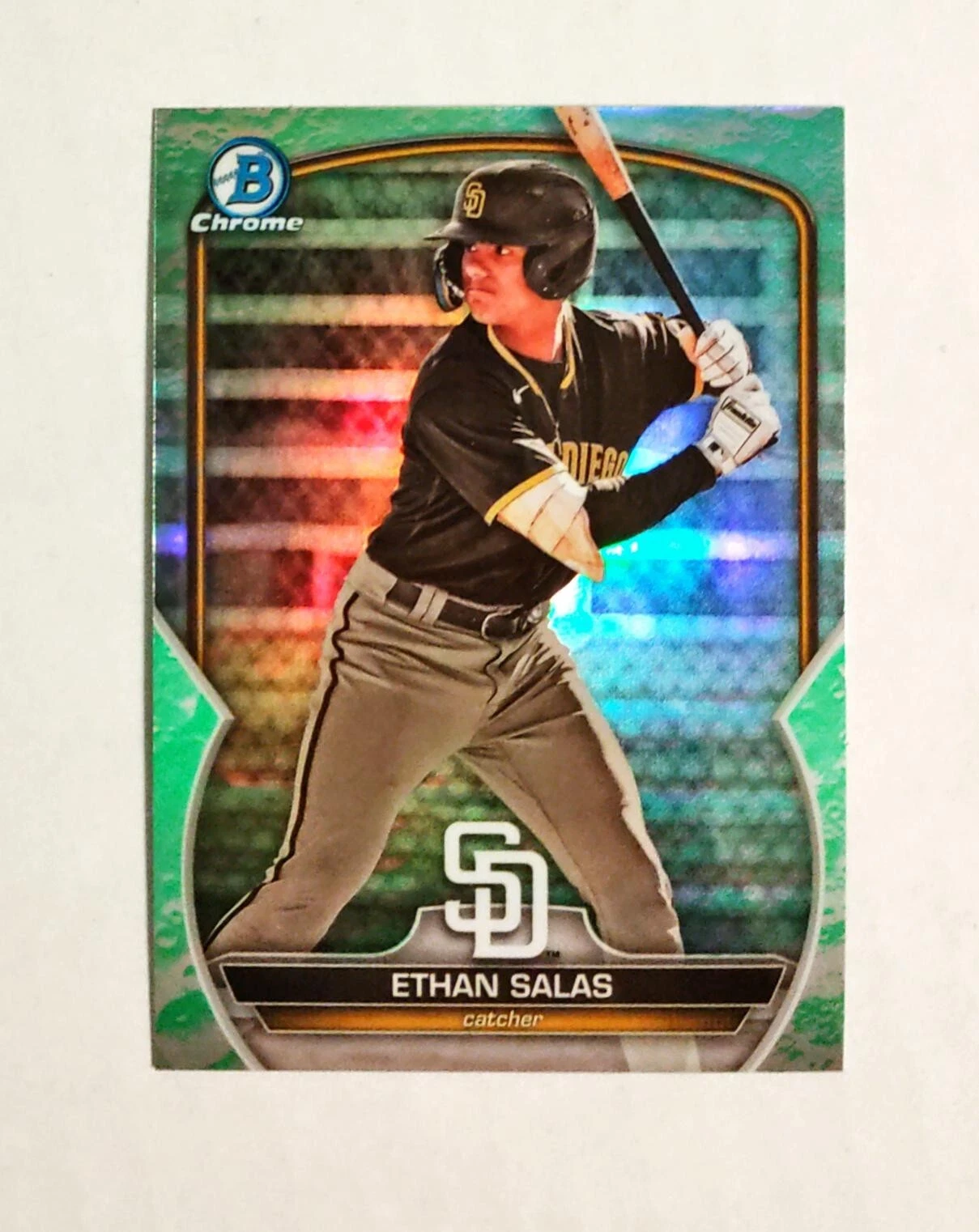 Ethan Salas 2023 Bowman Chrome #BDC-1 Prospect Lunar Glow REFRACTOR Draft Y4