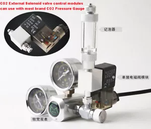 Aquarium Co2 Equipment Regulator Magnetic Solenoid Two Gauge & Bubble Counter - Picture 1 of 11