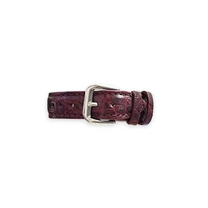 Bordeaux Crocodile Leather Watch Strap 16mm Handmade Steel - Picture 1 of 10