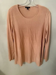 NEU Eileen Fisher Pullover Damen M Tencel + Seidenmischung Koralle U-Boot-Ausschnitt - Bild 1 von 4