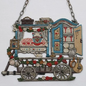 BRIDE'S TREASURE Pewter Christmas Wall Plaque Hanging Ornament Kuhn Zinn RARE - Picture 1 of 4
