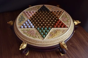 Franklin Mint Chinese Checkers – 24 Ct Gold Luxury Collector’s Edition-Complete - Picture 1 of 24