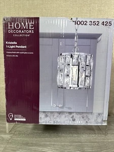 Home Decorators Collection Kristella 1-Light Chrome Crystal Pendant Light - Picture 1 of 6