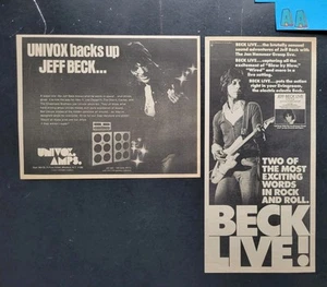 Jeff Beck Univox Amps & Live Promo Print Advertisements Circa 1972 & 1977 - Picture 1 of 2