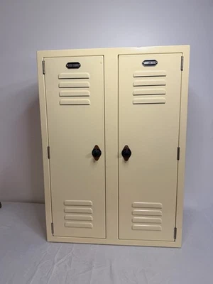 American Girl 24” Double School Locker Vintage Metal Doors 21 22 Cream Storage - Image 1 of 4