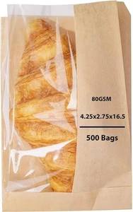 Bolsa sándwich de papel Kraft ReadyFresh de 4,25" X 2,75" X 16,5" l/con ventana | 500 bolsas - Imagen 1 de 6
