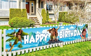 Striscione Compleanno Moana, 1pz Perfetto per Decorazioni Feste a Tema Moana Forniture - Foto 1 di 1