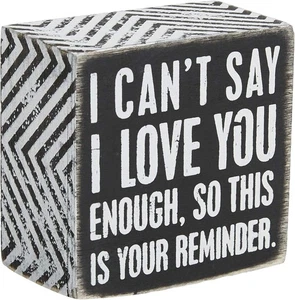 Primitives by Kathy 23238 Chevron getrimmtes Schachtelschild, 3 x 3 Zoll, Ich liebe dich  - Bild 1 von 6