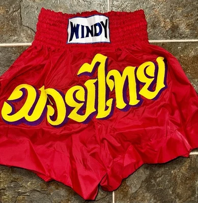 Pantalones Cortos de Lucha Windy Talla XL Nylon MMA Muay Thai Kickboxing Artes Marciales Rojo Foto 1 de 4