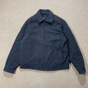 Gap Wool Jacket Mens Medium Dark Grey Harrington Bomber Collared USA - Picture 1 of 11