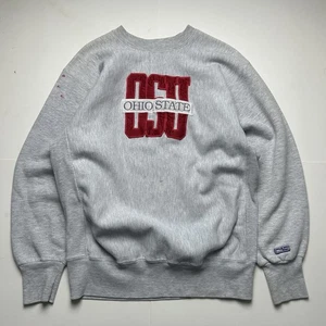 Vintage Ohio State University Buckeyes Crewneck Sweatshirt Power Weave Gray XXL - Picture 1 of 7