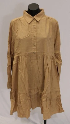 Vestido para mujer Easel Los Angeles manga larga con cuello en capas BL1 caqui grande nuevo con etiquetas Foto 1 de 4