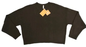 JS Jinkesi Cropped Cozy  Brown Pullover Knit Sweater Size Large Dolman Sleeve  - Picture 1 of 11
