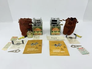 VTG 1956 & 58 Two Pflueger Supreme No. 1573 Casting Fishing Reel W/ Box & More - Picture 1 of 24