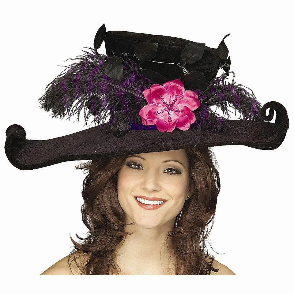 Black Victorian Hat With Plumes Feathers Mary Poppins - Image 1 of 1