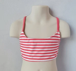 Art Class Gilrs UPF 50+ UV Pro Bralette Bikini Top Striped Red/White Size Small - Picture 1 of 9