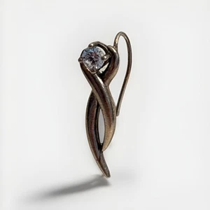 Sterling Silver 925 SINGLE Hook Earring- CZ - Picture 1 of 7