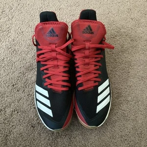 Men's Adidas Boost Icon 4 Metal Baseball Cleats CG5153 Black & Red Size 10 - Picture 1 of 5