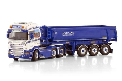 WSI 01-4252 MYDLAND SCANIA STREAMLINE HIGHLINE 6X4 HALF PIPE TIPPER TRAILER - 3  - Immagine 1 di 3