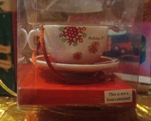 SCHÖNES Sammlerstück 2007 Holiday Mini Teetasse & Untertasse Weihnachtsschmuck, neu - Bild 1 von 10