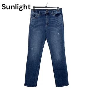 Kut From The Kloth Women High Rise Boyfriend Jeans Size 10 Blue Denim Straight L - Picture 1 of 12