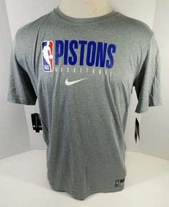 New NBA 2019-20 Detroit Pistons Team Player Issued Grey T-Shirt XLT NWT 741S - Picture 1 of 9