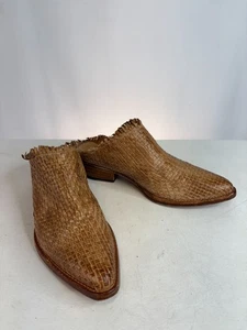 La Bottega di Lisa Tan Woven Leather Mules Shoes EU Sz 38 - Picture 1 of 8