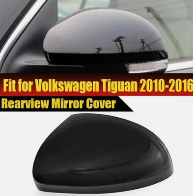 Left Driver Side Rearview Mirror Cover Cap Gloss Black For VW Tiguan 2008-2017 - Image 1 of 4