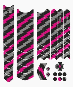 Muc-Off E-MTB Mountain Bike Pink Bolt/Gray Frame Protector Kit (20314) - Picture 1 of 3