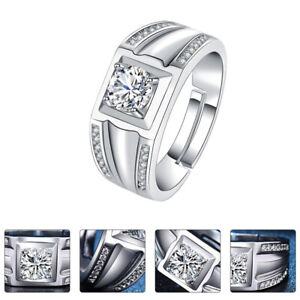  Weiße Ornamente Strass-Fingerring Herren Haoshi Voller Diamant