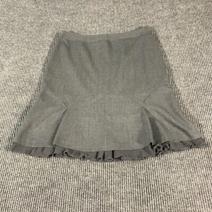 Petite Sophisticate Skirt Women's 12 Gray Zip Up Lined Flare Wool City Career - Picture 1 of 14