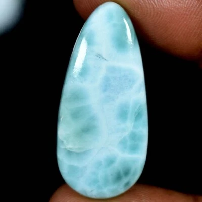 Cabujón de pera Larimar (pectolita) piedras preciosas sueltas 100 % naturales 35,40 quilates Foto 1 de 3