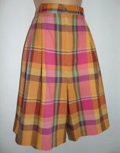Laura Ashley Vintage Check Cotton Summer Shorts Culottes, UK 14, Waist 28 1/2" - Picture 1 of 12