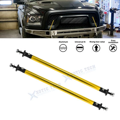 2X Sporty Aggressive Front Bumper Lip Splitter Strut Rod For Ram Lincoln Rivian - Image 1 of 4