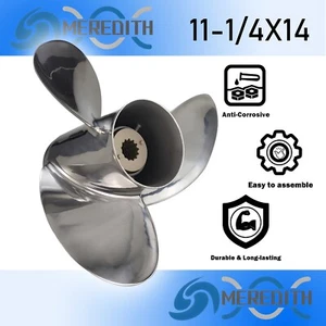 11-1/4"x14" Stainless Steel Outboard Prop for Yamaha 25-60HP, 13 Spline Tooth,RH - Bild 1 von 7