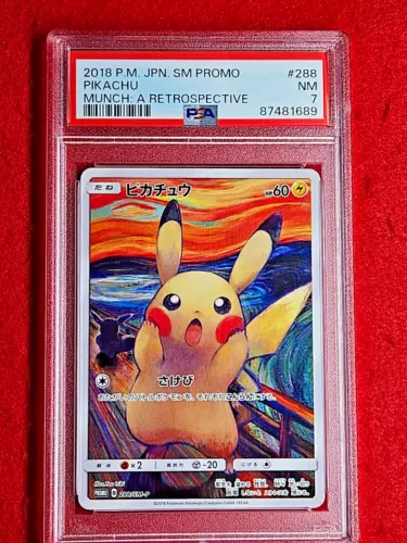 2018 Pikachu 288/SM-P PSA 7 NM Munch Scream Promo Japanese Pokemon Card