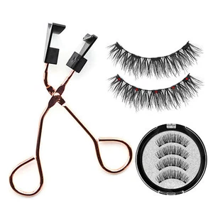 Magnetic Eye Lashes Kit with Eyelash Curler 3D Reusable Magnet Fake Lashes - Picture 1 of 11
