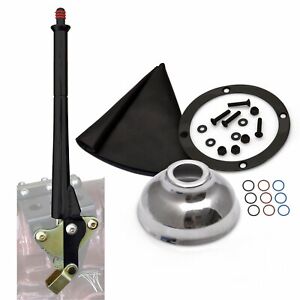 16 inch Black Ford Transmission Mount E-Brake with Black Boot Black Ring and Cap