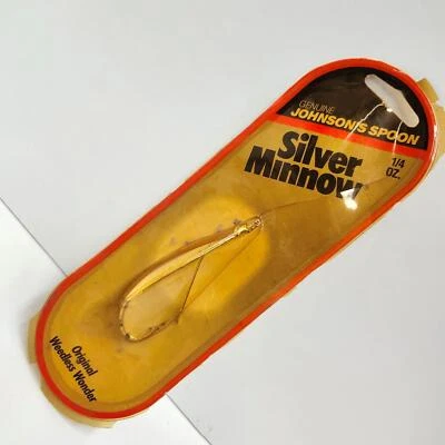 Johnson Lures Silver Minnow Gold Fishing 1/4 oz Weedless Spoon NOS